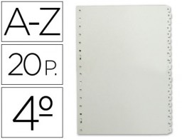 Juego de 20 separadores alfabéticos Multifin 3002 4º  PVC gris